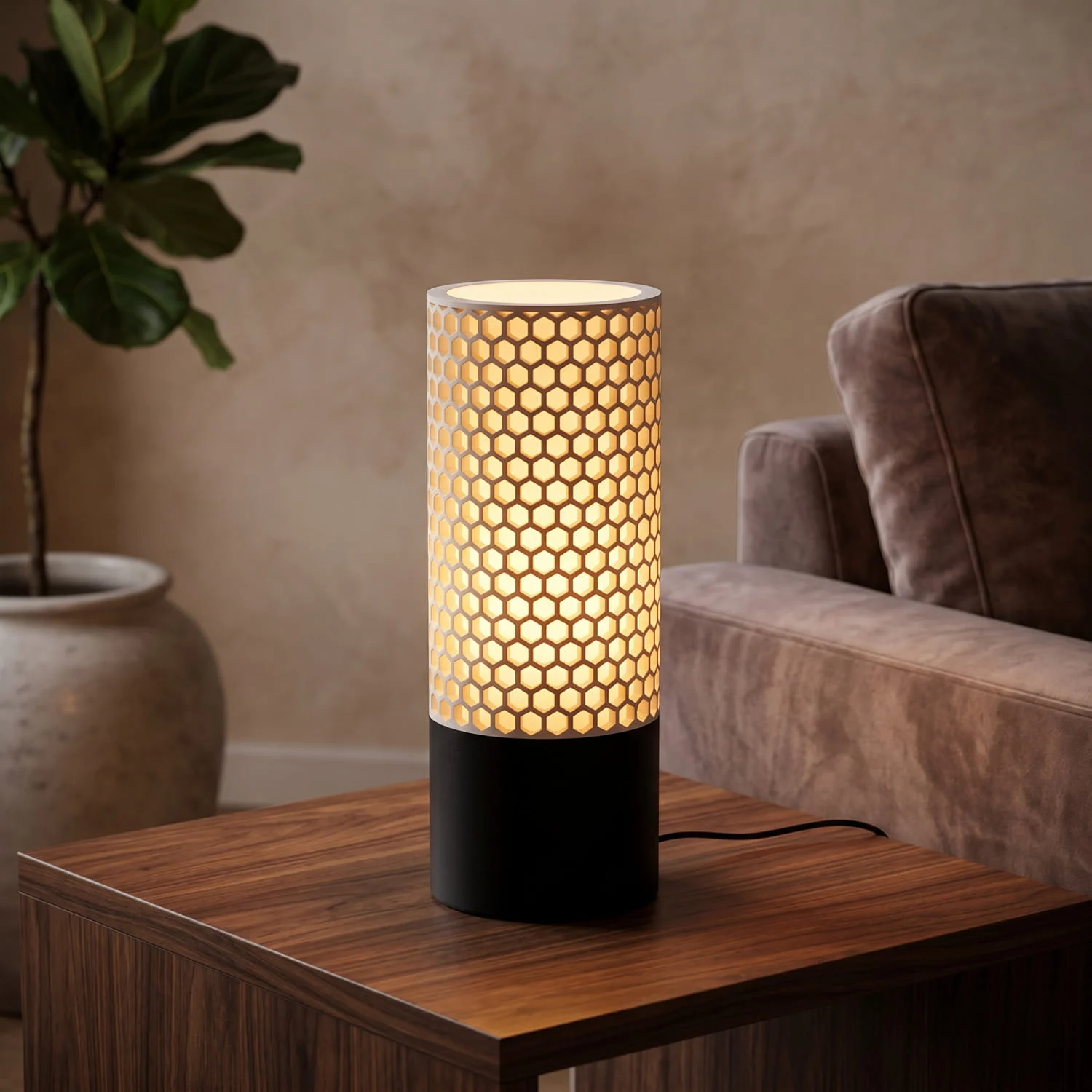 Aura – dekorativna ambijentalna lampa bijela visoko postolje