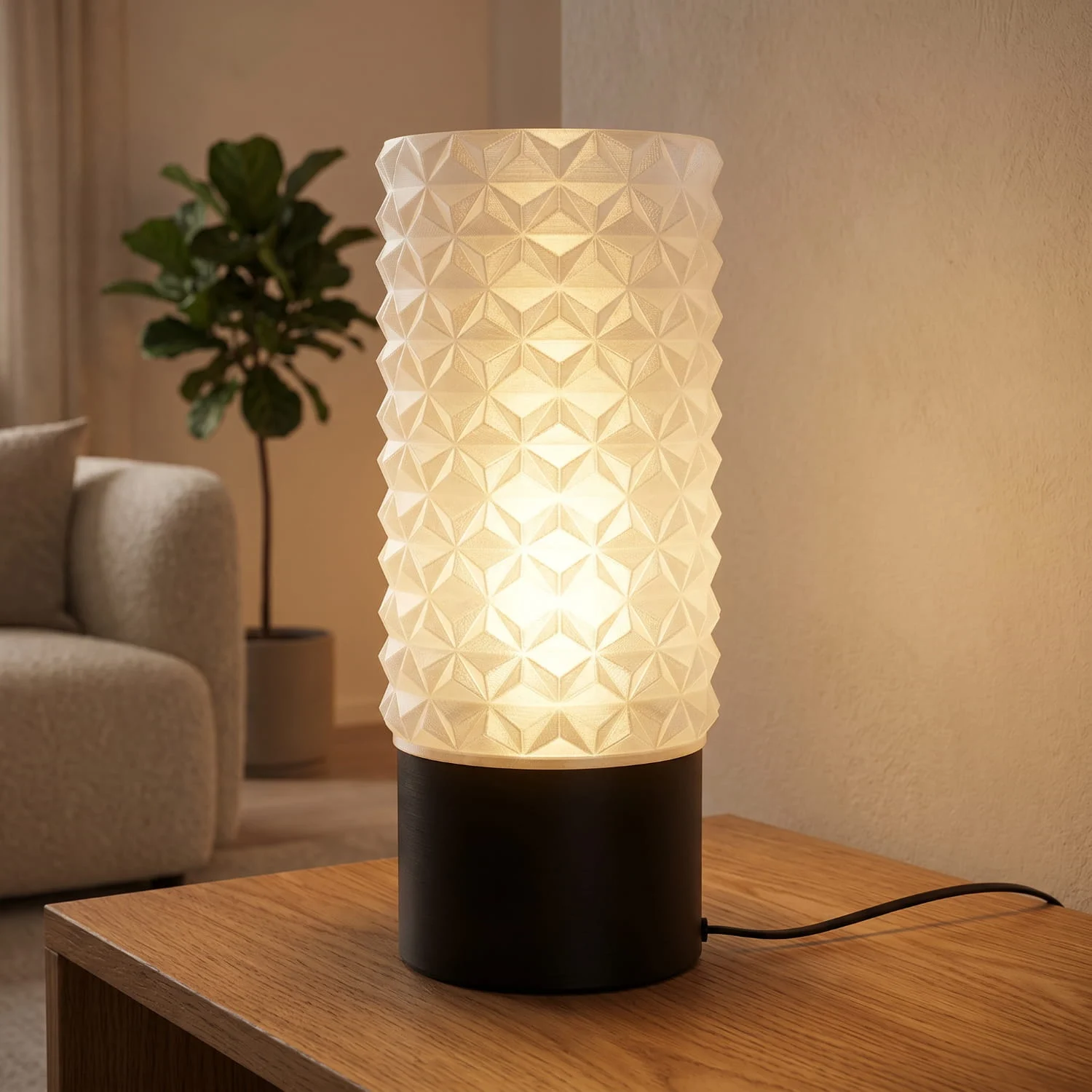 Geometric Glow lampa translucent visoko postolje