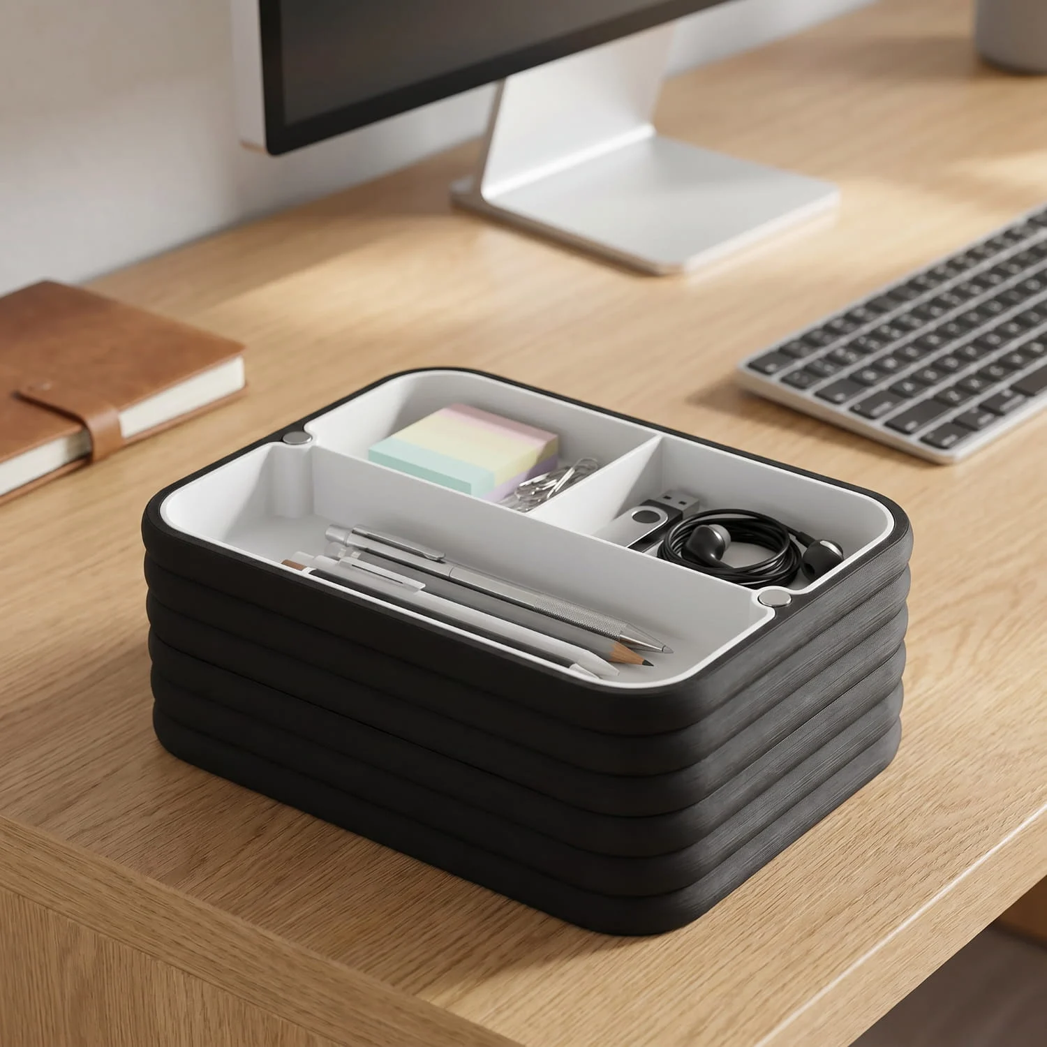 Haku – modularni magnetni stolni organizator crni